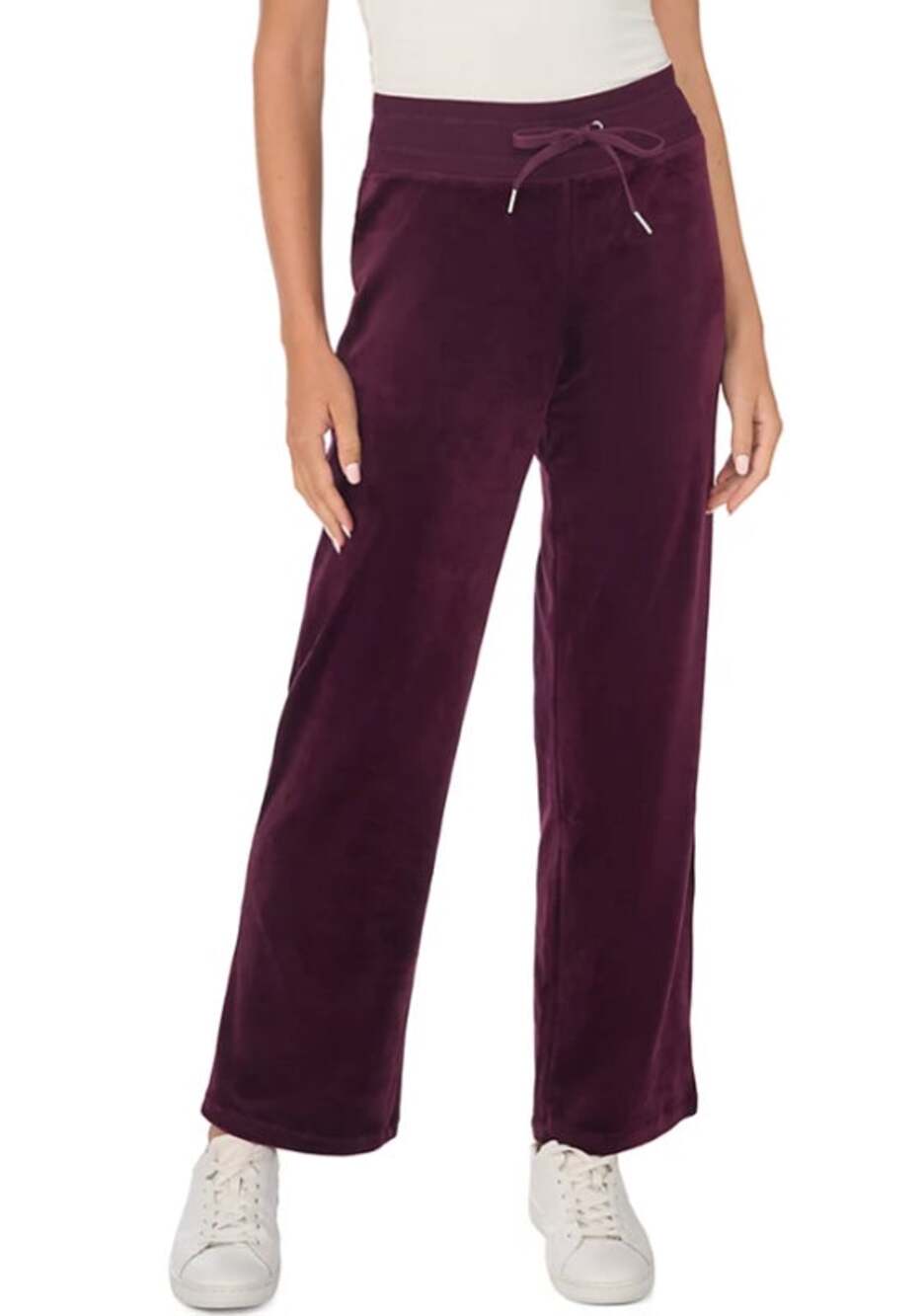 Vince Camuto Women's Velour Drawstring-Waist Straight-Leg Pants XL